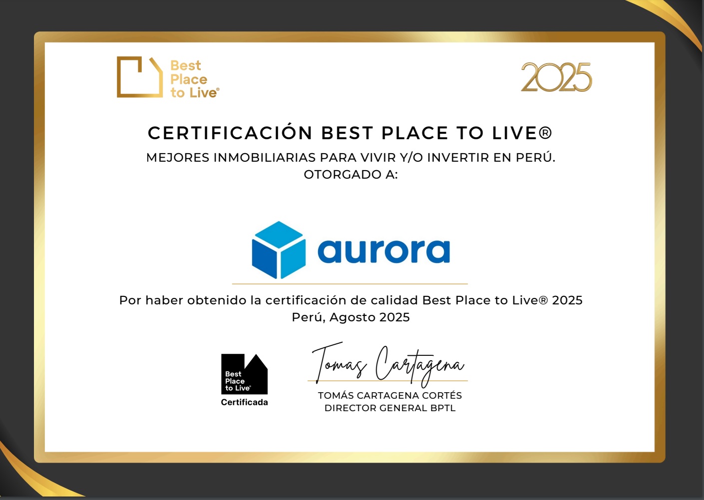Certificación Best Place to Live 2025
