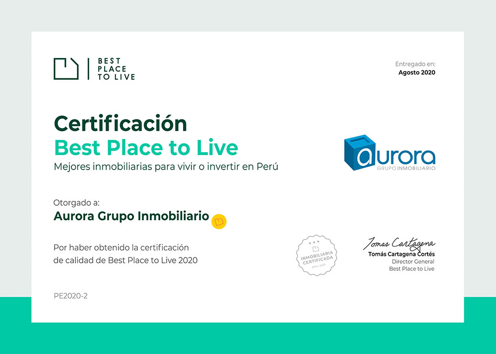 Certificación Best Place to Live 2020