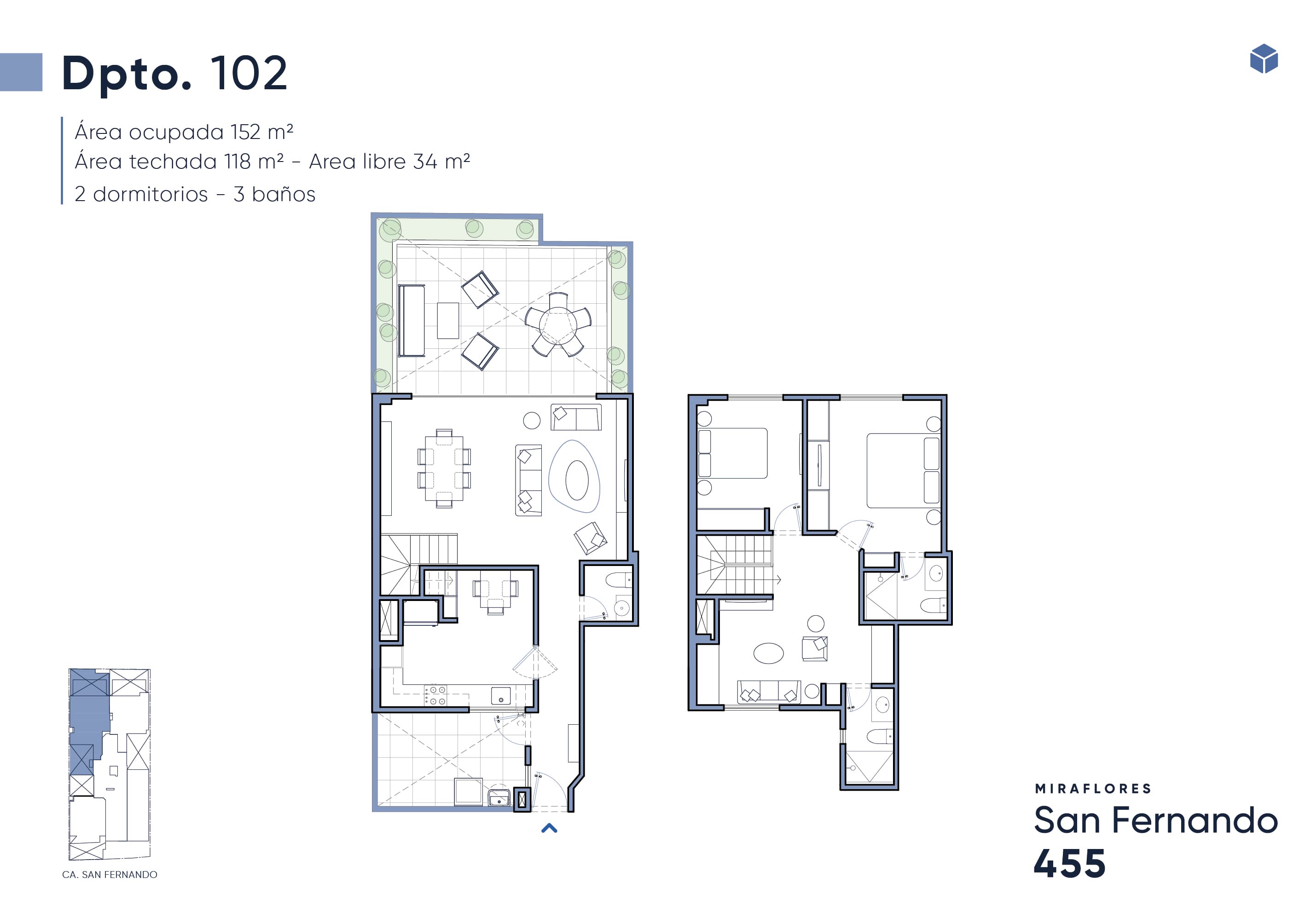plano departamento san fernando 102 miraflores