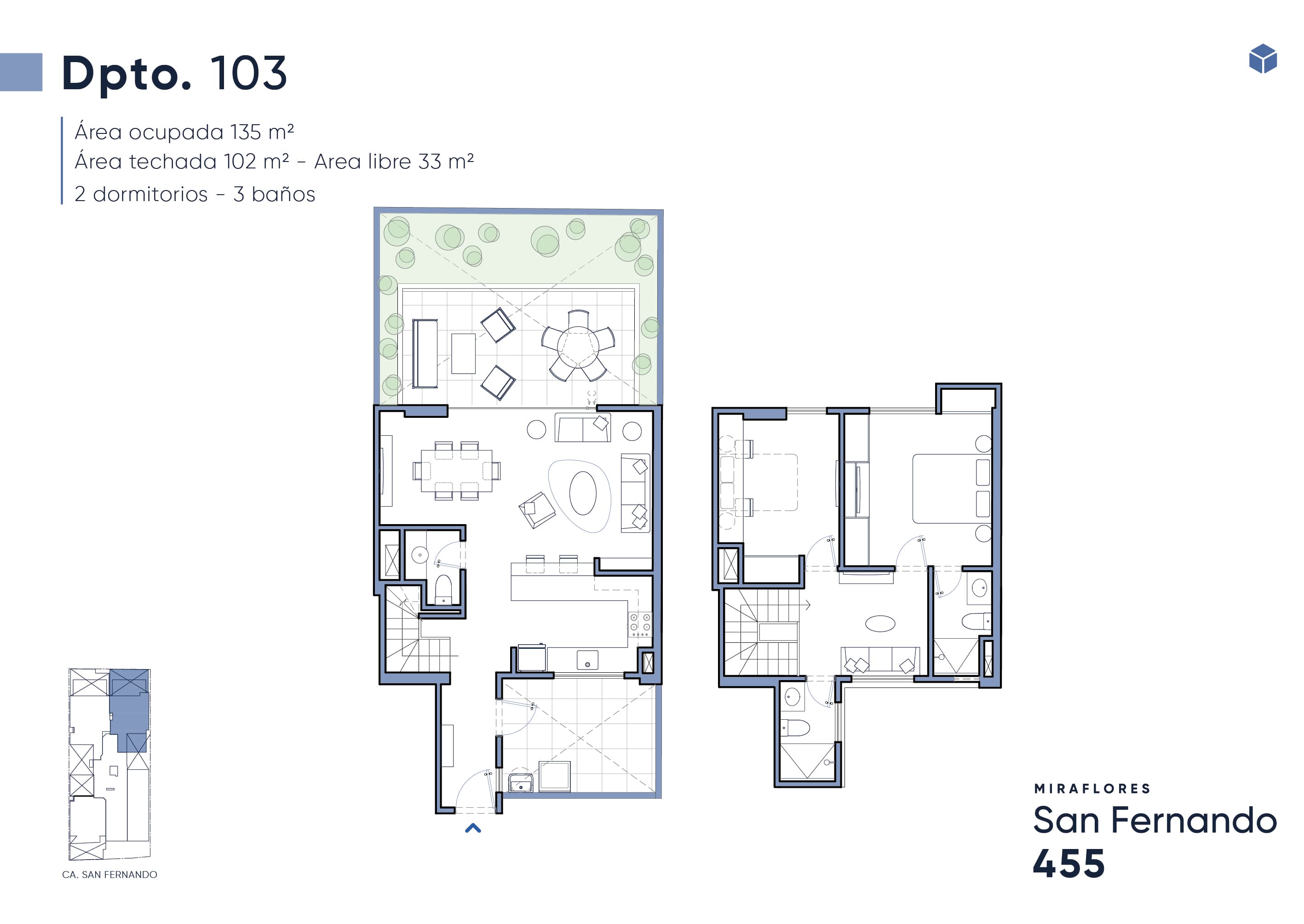 plano departamento san fernando 103 miraflores