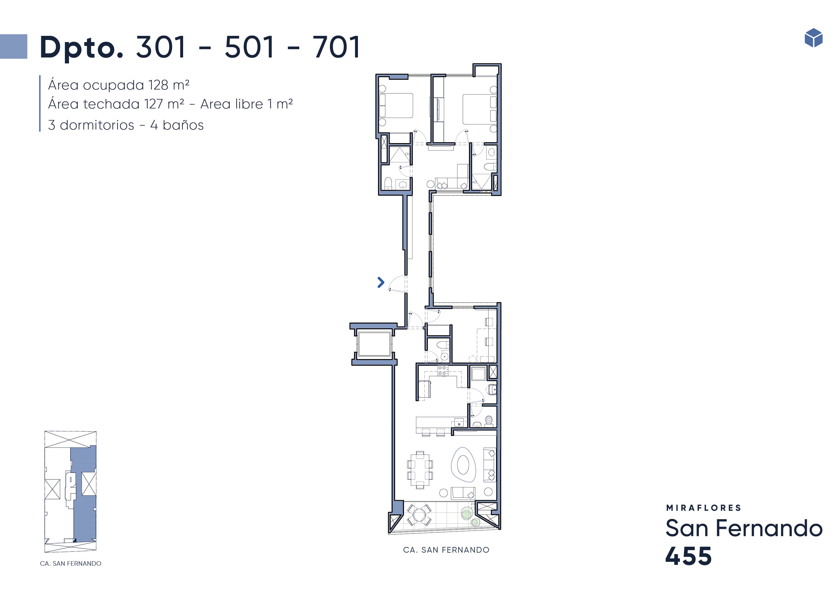 plano departamento san fernando 301 501 701 miraflores