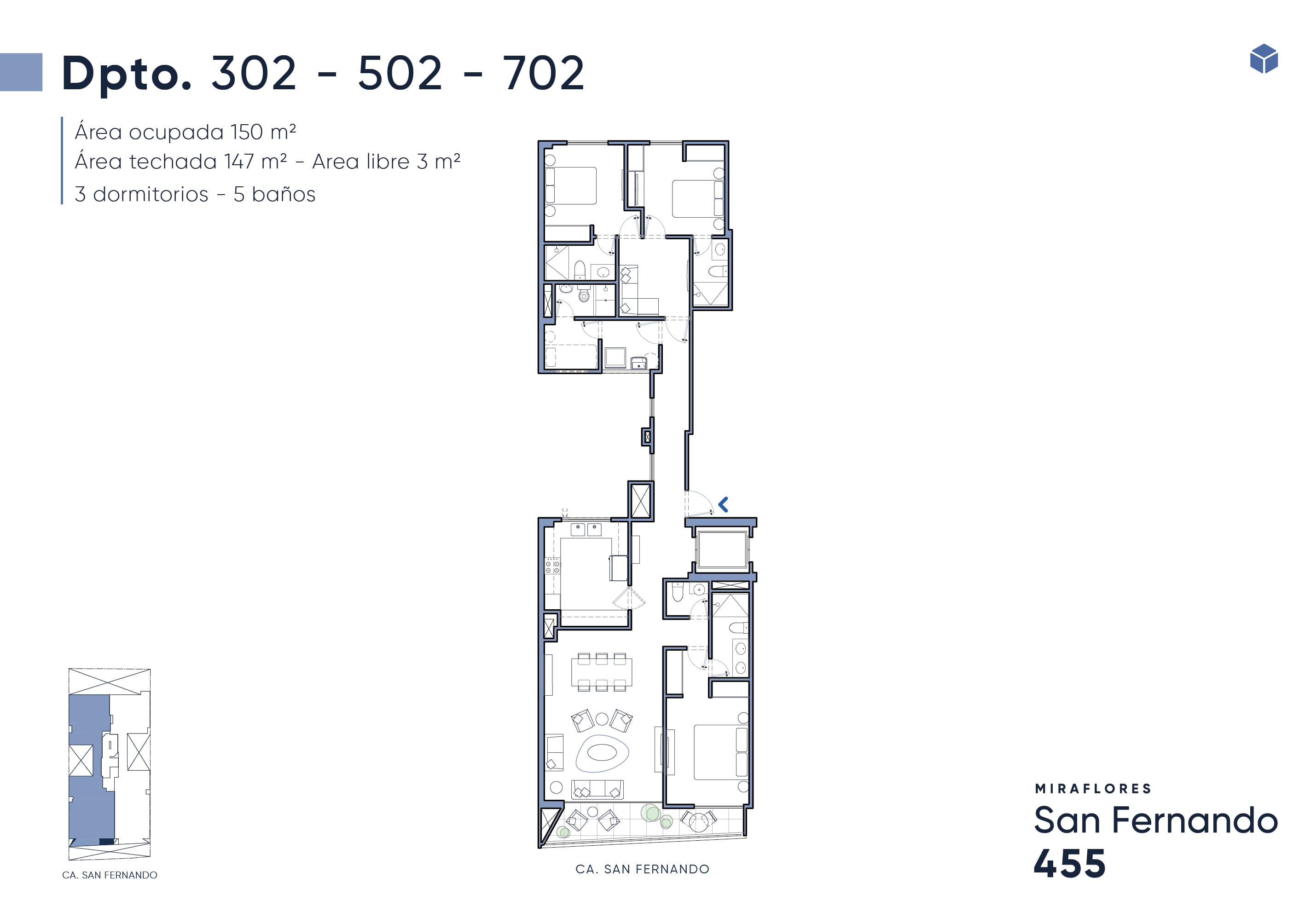 plano departamento san fernando 302 502 702 miraflores
