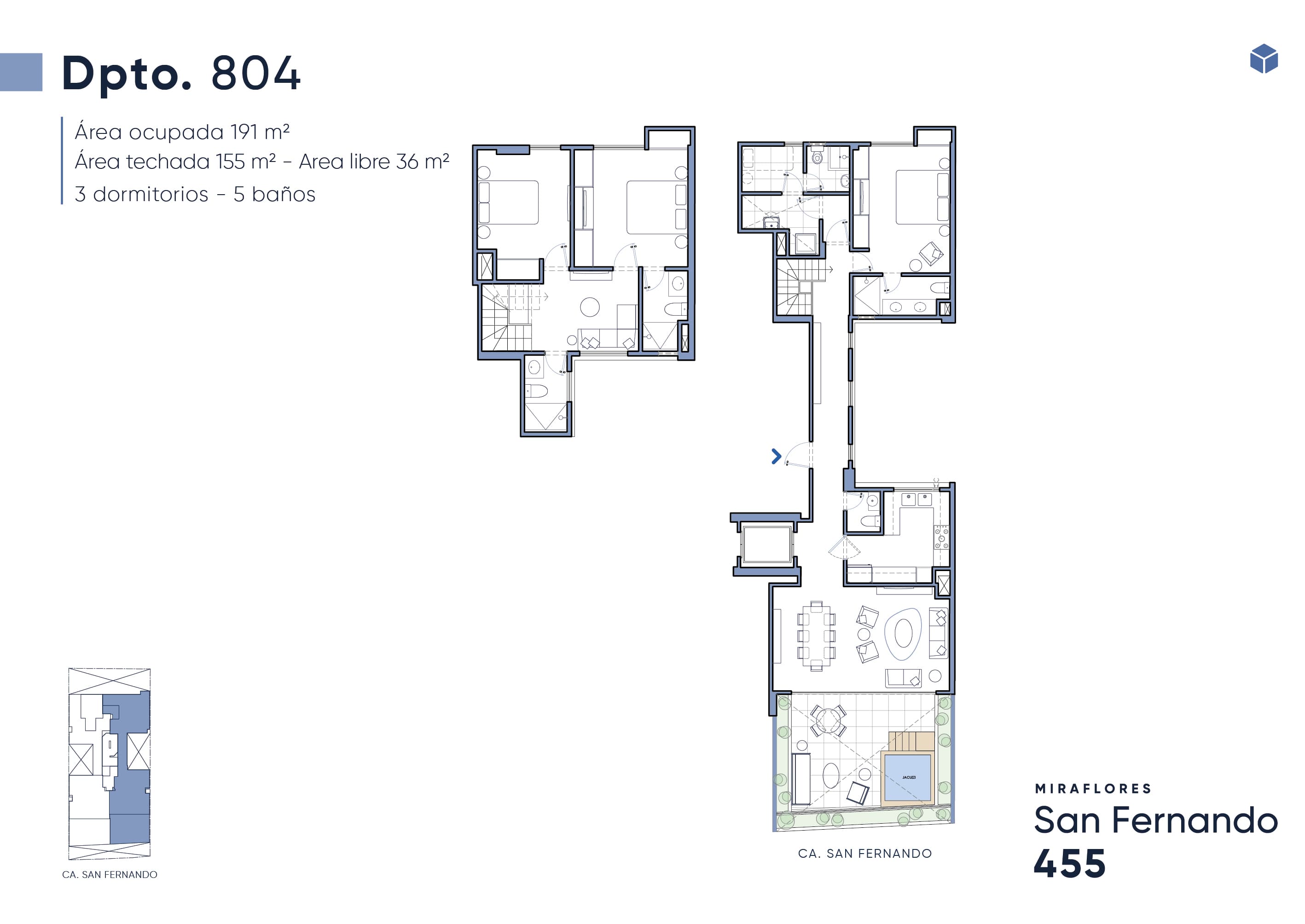 plano departamento san fernando 804 miraflores