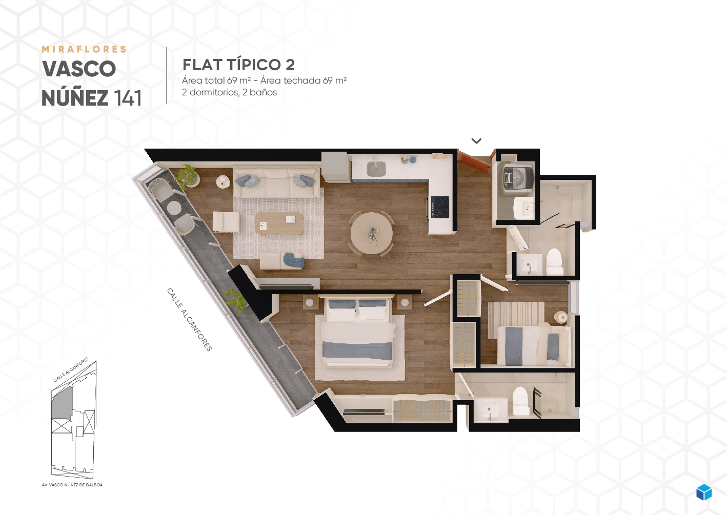 planos Vasco Núñez 141 2-dorm-Flat-Tipico-2