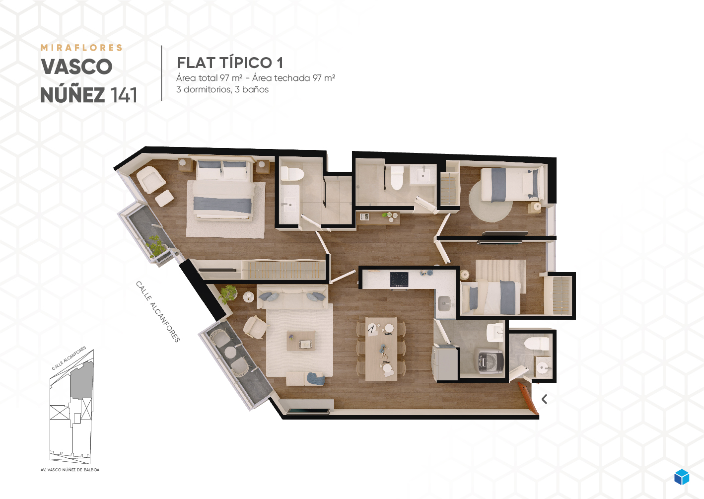 planos Vasco Núñez 141 3-dorm-Flat-Tipico-1