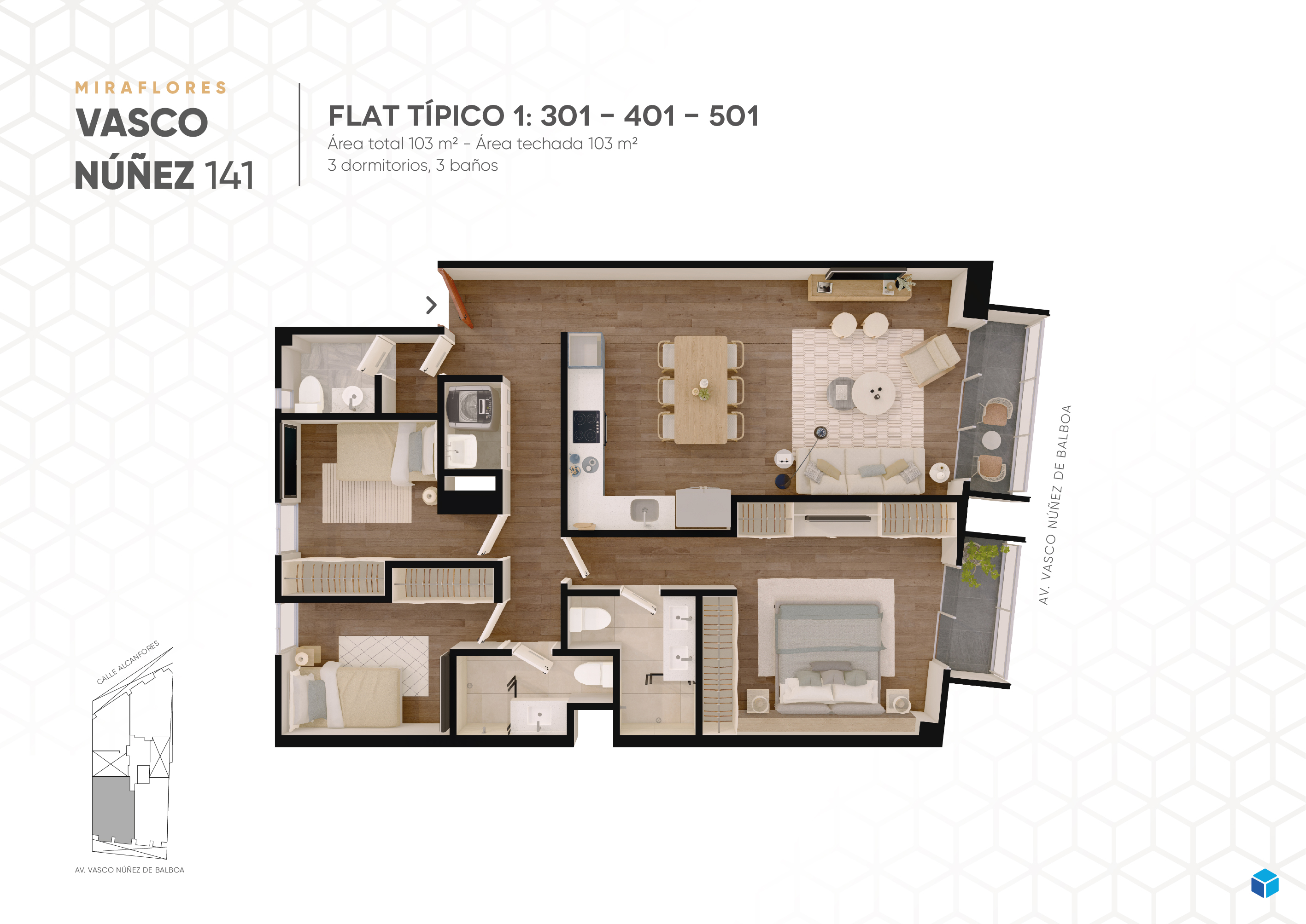planos Vasco Núñez 141 Flat-Tipico-1-301-401-501